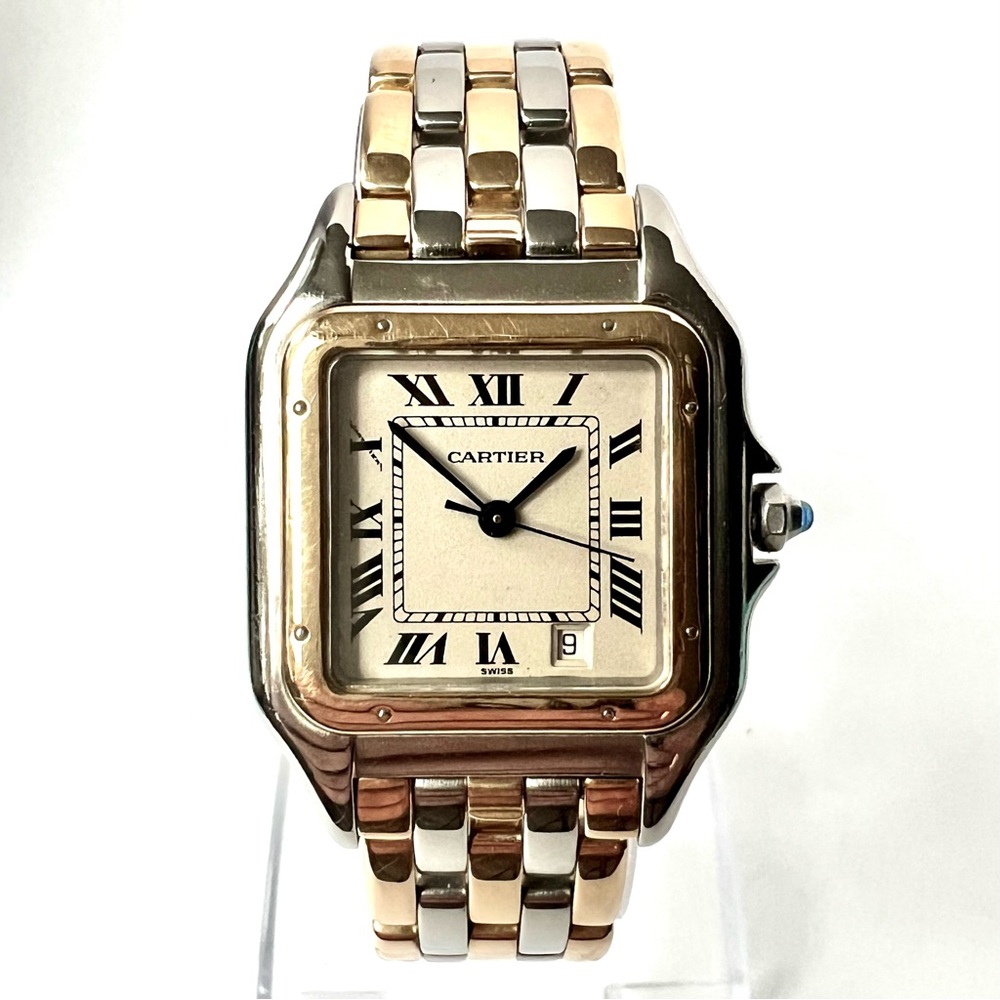 CARTIER PANTHERE Quartz 27mm 3 Row Gold Watch Cream Dial